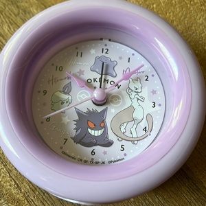 Purple Pokémon Alarm Clock with Gangar, Hitomoshi, Metamon, and Mewtwo
